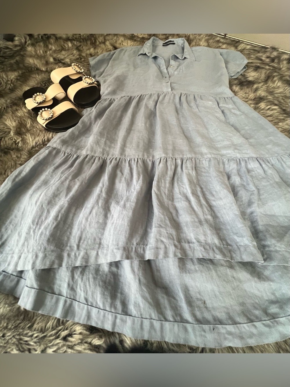 TAHARI 100% Linen Tiered 3/4 Agate
Dress Size L - Picture 4 of 11
